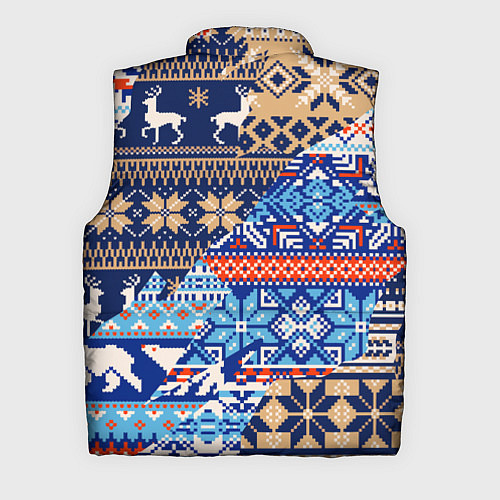 Мужской жилет НОВОГОДНИЙ УЗОР ОЛЕНИ И МЕДВЕДИ НОВЫЙ ГОД 2022 / 3D-Красный – фото 2