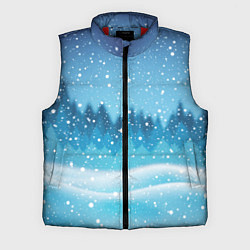 Мужской жилет ЗИМНИЙ ЛЕС WINTER FOREST, цвет: 3D-красный