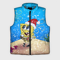 Мужской жилет НОВОГОДНИЙ ГУБКА БОБ КВАДРАТНЫЕ ШТАНЫ, цвет: 3D-светло-серый