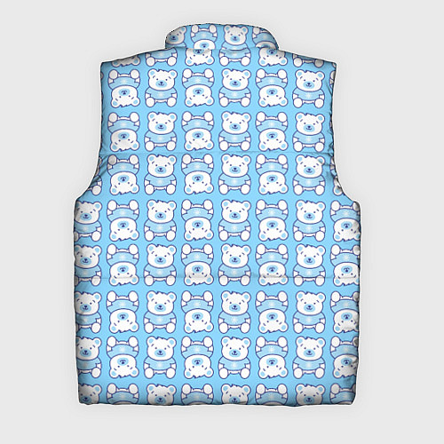 Мужской жилет Новогодний медвежонок голубой / 3D-Красный – фото 2