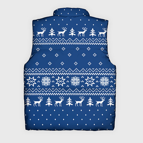 Мужской жилет СИНИЙ СВИТЕР С ОЛЕНЯМИ, НОВЫЙ ГОД 2022 / 3D-Светло-серый – фото 2