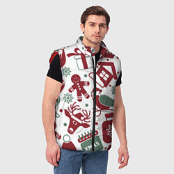 Мужской жилет НовоГодный, цвет: 3D-красный — фото 2