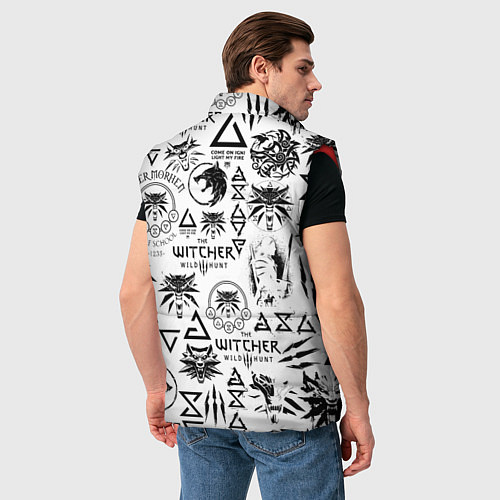 Мужской жилет THE WITCHER LOGOBOMBING ЧЁРНО БЕЛЫЙ ВЕДЬМАК ПАТТЕР / 3D-Красный – фото 4
