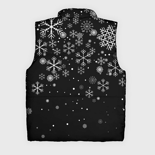 Мужской жилет Снежинки - С Новый год / 3D-Черный – фото 2