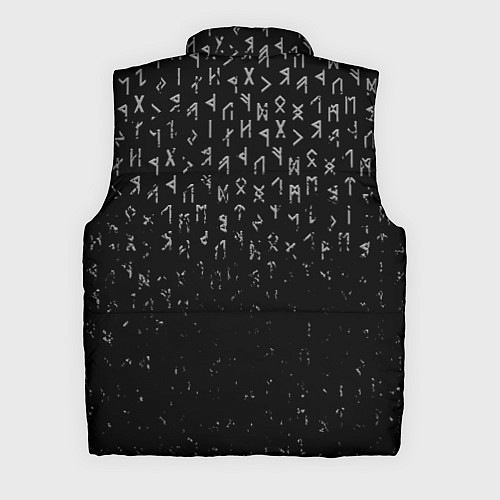 Мужской жилет МЕТАЛЛИЧЕСКИЕ РУНЫ, БРЫЗГИ КРАСОК / 3D-Черный – фото 2