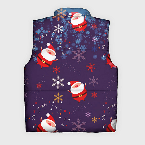 Мужской жилет Дед Мороз в снежинках / 3D-Красный – фото 2