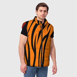 Мужской жилет Текстура тиграtiger, цвет: 3D-красный — фото 2