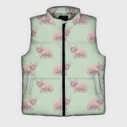 Мужской жилет Сфинкс коты паттерн, цвет: 3D-светло-серый