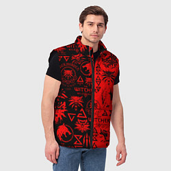 Мужской жилет THE WITCHER LOGOBOMBING BLACK RED, цвет: 3D-черный — фото 2