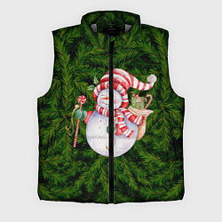 Мужской жилет Снеговичок На Еловом Фоне Елочная Текстура Новый Г