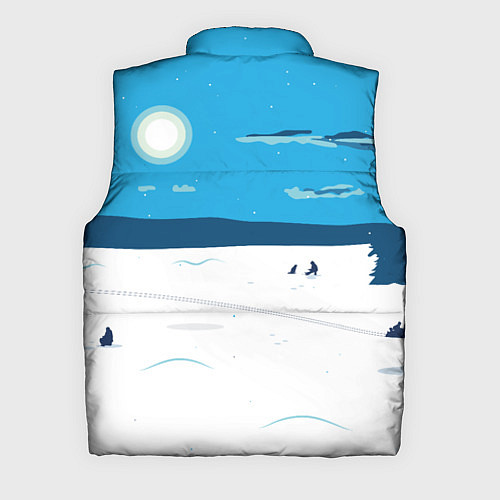 Мужской жилет Зимняя рыбалка на озере / 3D-Красный – фото 2