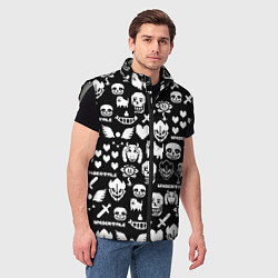 Мужской жилет UNDERTALE PATTERN БЕЛЫЙ, цвет: 3D-светло-серый — фото 2