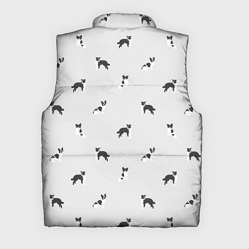 Мужской жилет Черно-белые собачки паттерн / 3D-Черный – фото 2