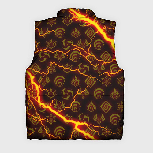 Мужской жилет ОГНЕННЫЕ МОЛНИИ ГЕНШИН ИМПАКТ ОГОНЬ / 3D-Черный – фото 2