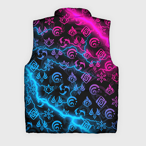 Мужской жилет НЕОНОВЫЕ МОЛНИИ, GENSHIN IMPACT NEON / 3D-Светло-серый – фото 2