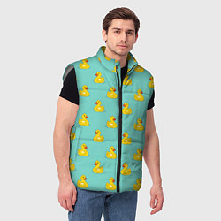 Мужской жилет Желтый утенок паттерн, цвет: 3D-светло-серый — фото 2