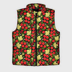 Мужской жилет Черешни хохлома, цвет: 3D-светло-серый