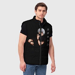 Мужской жилет Токийский Гуль снимает маску Иероглифы, цвет: 3D-черный — фото 2