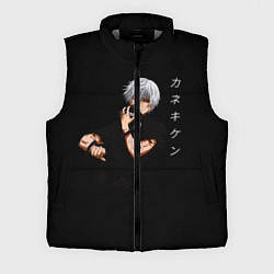 Мужской жилет Токийский Гуль снимает маску Иероглифы, цвет: 3D-светло-серый