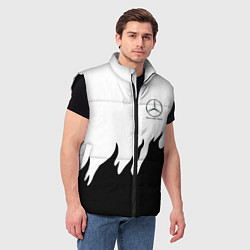Мужской жилет Mercedes-Benz нарисованный огонь, цвет: 3D-черный — фото 2