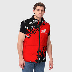 Мужской жилет Honda нарисованный огонь, цвет: 3D-черный — фото 2