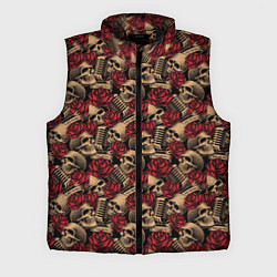 Мужской жилет ROCK AND ROLL Черепа и Розы