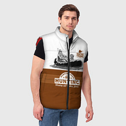Мужской жилет Охотник на уток в лодке с собакой, цвет: 3D-красный — фото 2