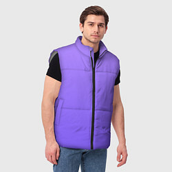 Мужской жилет Красивый фиолетовый светлый градиент, цвет: 3D-светло-серый — фото 2
