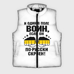 Мужской жилет И один в поле Воин, если он по Русски скроен, цвет: 3D-черный
