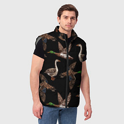 Мужской жилет Утки паттерн, цвет: 3D-светло-серый — фото 2