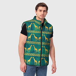 Мужской жилет Золотые жирафы паттерн, цвет: 3D-светло-серый — фото 2