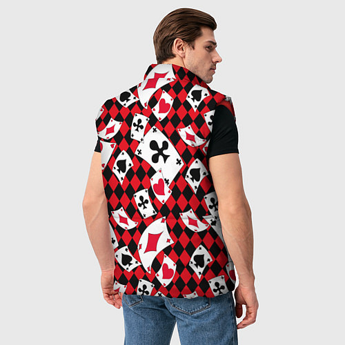 Мужской жилет Карты масти / 3D-Красный – фото 4