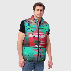 Мужской жилет Fashion glitch 2088, цвет: 3D-черный — фото 2