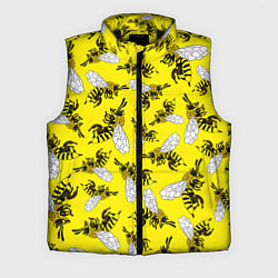 Мужской жилет Пчелы на желтом, цвет: 3D-черный