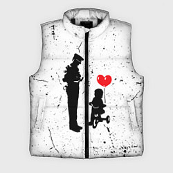Мужской жилет Banksy - ребенок на велосипеде, цвет: 3D-черный