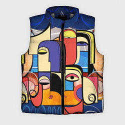 Мужской жилет Глазки - арт, цвет: 3D-светло-серый