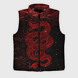 Мужской жилет Красная Змея Red Snake Глитч, цвет: 3D-светло-серый