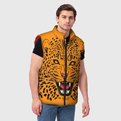 Мужской жилет Leopard Леопард, цвет: 3D-красный — фото 2