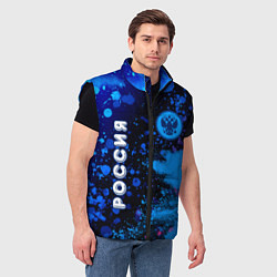 Мужской жилет РОССИЯ - ГЕРБ - Арт 6, цвет: 3D-черный — фото 2