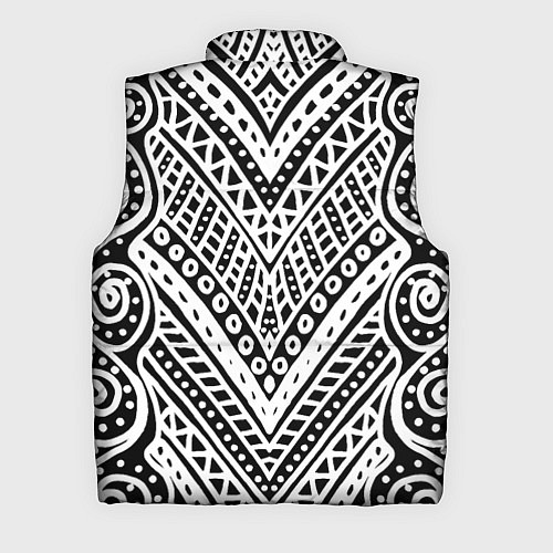 Мужской жилет Абстракция черно-белая Волны, полосы, вензеля Моно / 3D-Черный – фото 2