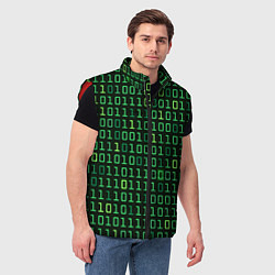 Мужской жилет Двоичный Код Binary Code, цвет: 3D-красный — фото 2