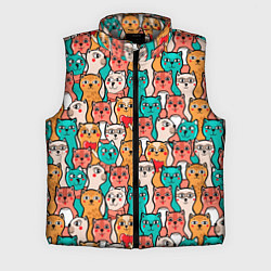 Мужской жилет Милые Разноцветные Котики, цвет: 3D-светло-серый