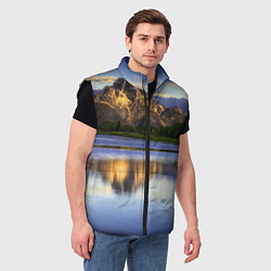 Мужской жилет Горы mountains, цвет: 3D-черный — фото 2