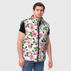 Мужской жилет Распустившиеся розы, цвет: 3D-светло-серый — фото 2