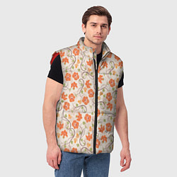 Мужской жилет Оранжевый вьюнок, цвет: 3D-красный — фото 2