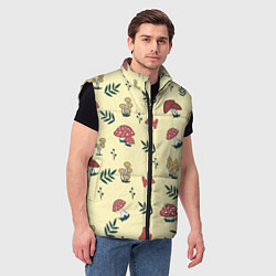 Мужской жилет Mushroom, грибы- грибочки, цвет: 3D-черный — фото 2