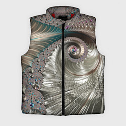 Мужской жилет Fractal pattern Spiral Серебристый фрактал спираль