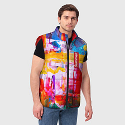 Мужской жилет Импрессионизм Лето Абстракция Impressionism Summer, цвет: 3D-красный — фото 2