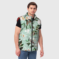 Мужской жилет Цветы Мятный Сад, цвет: 3D-красный — фото 2