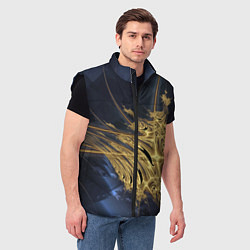 Мужской жилет Фрактальная футуристическая композиция Абстракция, цвет: 3D-черный — фото 2